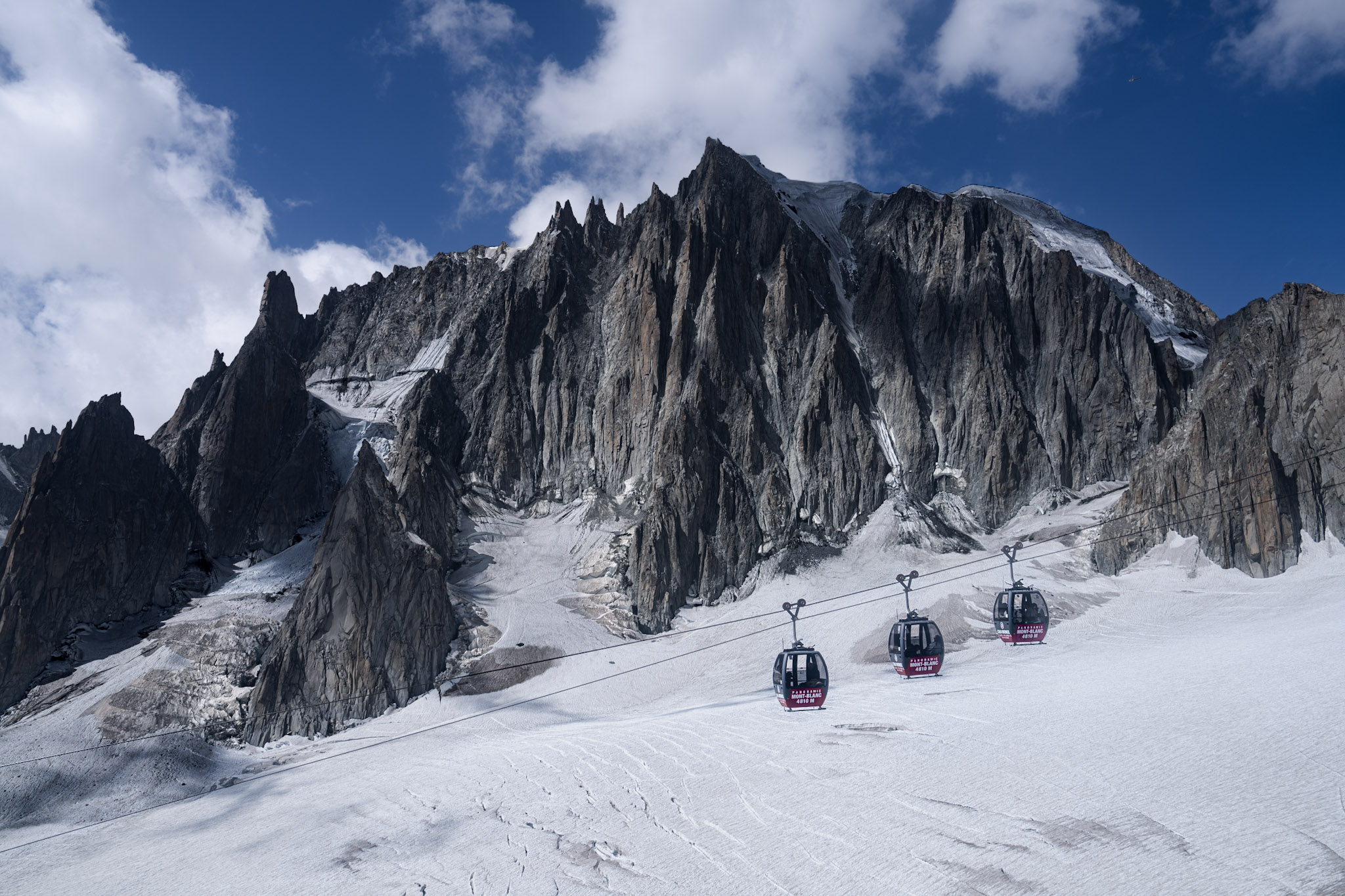 Vue sur le Mont Blanc depuis le télésiège